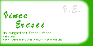 vince ercsei business card